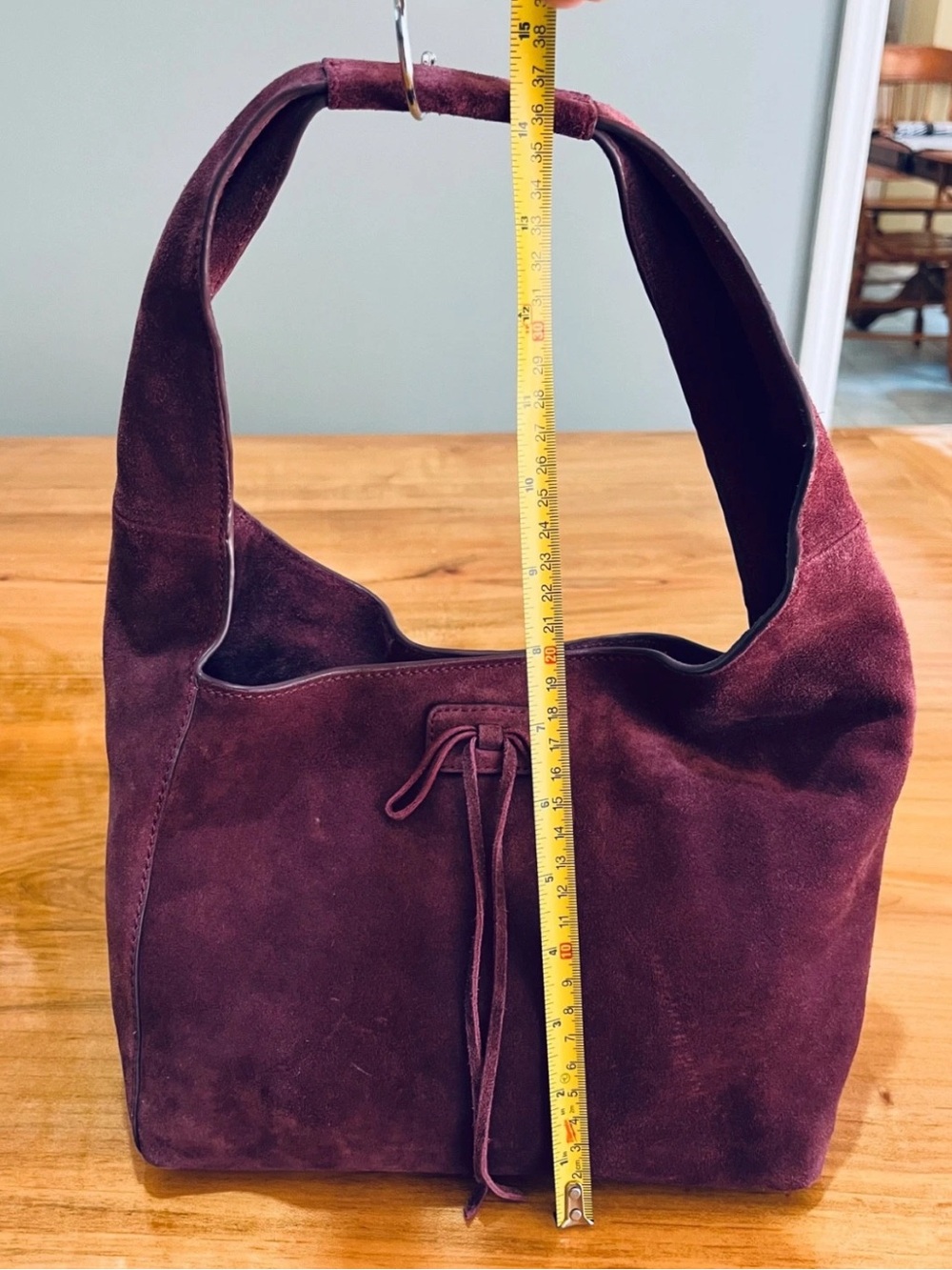 Lucky Brand Clem Suede Mini Hobo Bag Burgundy - Picture 10 of 11